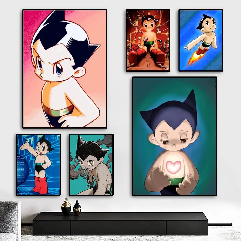 Japanisches Anime-Poster „Astro Boy“ im HD-Format, selbstklebende Wanddekoration, wasserfest, für Zuhause, Wohnzimmer, Schlafzimmer, Bar, ästhetische Dekoration