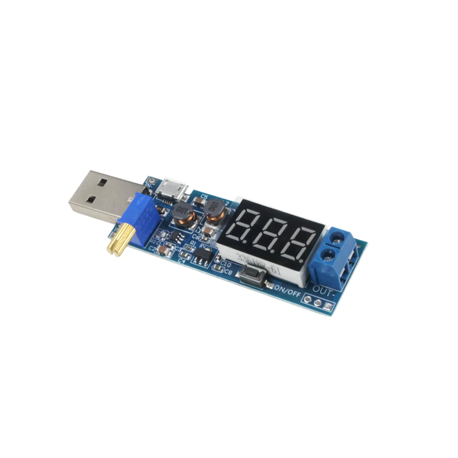 Boost Buck Converter USB Step Up Down Power Supply Module 5V to 1.2V-24V Adjustable Output Digital Display for DIY