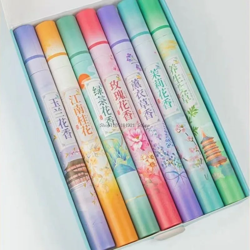 7 Flavors Natural Plant Floral Stick Incense Gift Box Set Home Indoor Fragrance Meditation Soothing Purification Aromatherapy
