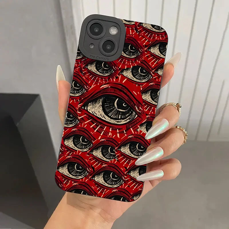 Spooky Scary Red Eye Pattern Case For Samsung Galaxy A54 Cases A14 A34 A13 A33 A53 A32 A52s S24 Ultra S23 FE S22 S21 Plus Cover