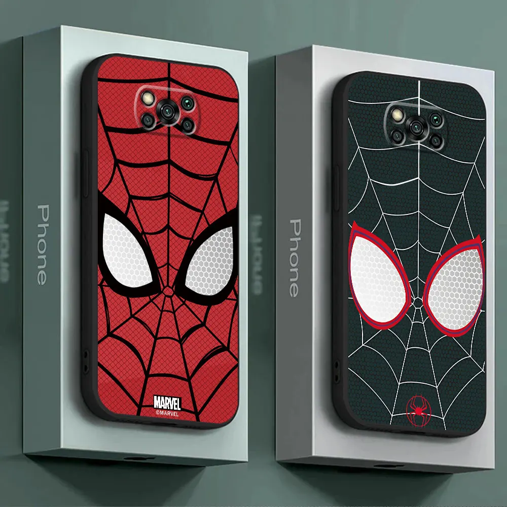 Black Soft Phone Case for Xiaomi Poco X4 GT M5 X3 NFC F1 F5 X4 Pro 5G C50 C51 C40 M4 Pro 5G M3 Marvel Spider Man Cover Capa