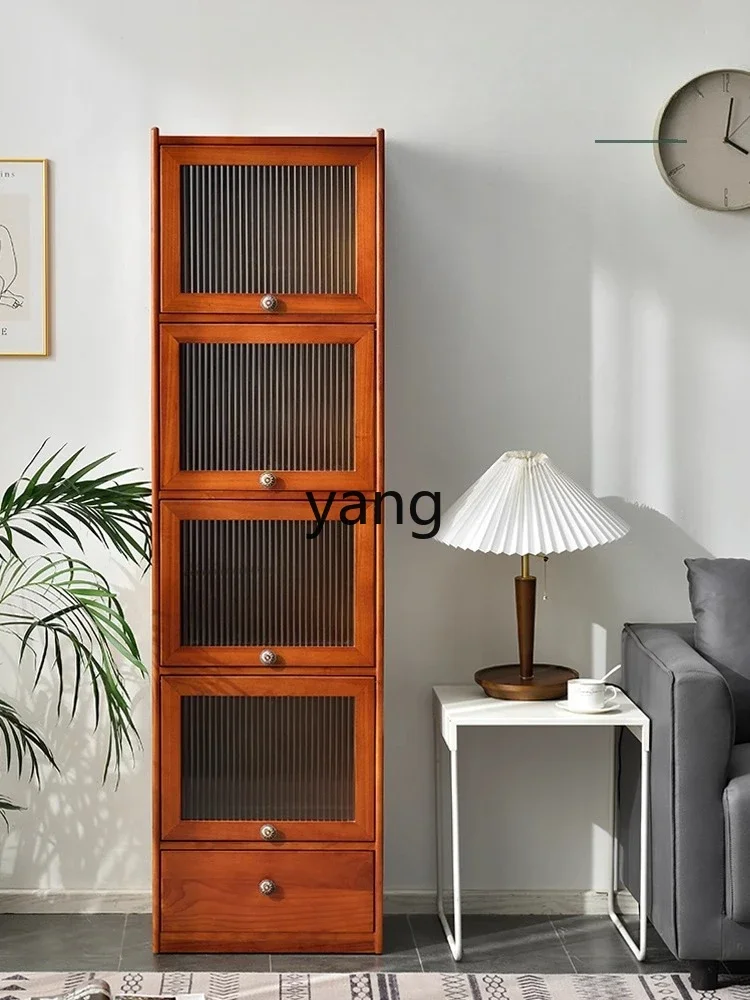 LMM   solid wood simple living room chest of drawers sliding door storage cabinet