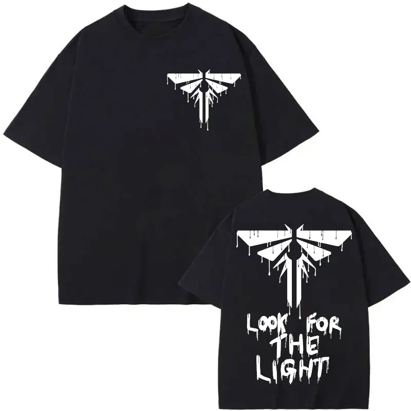 

Limited The Last of Us Look for The Light Firefly T-shirt High Street Fashion Trend T Shirt Men Women Casual Oversized T-shirts