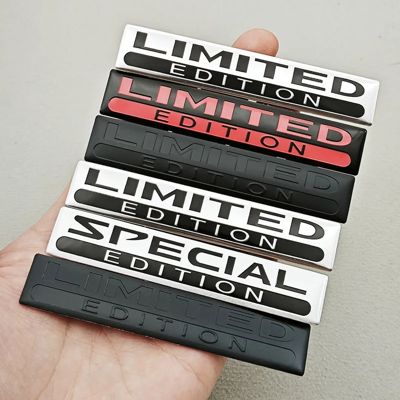 2 pçs logotipo de alumínio edição limitada corpo do carro emblema adesivo tronco fender emblema decalques acessórios para carro motocicleta bicicleta caminhão