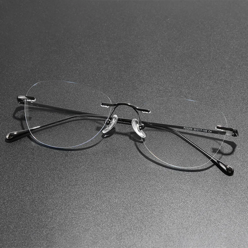 Metal Rimless Glasses Frame Women Prescription Anti-blue light Myopia Optical Cat Eyes Eyewear 0 -0.5 -1.0 -1.5 To -5.0