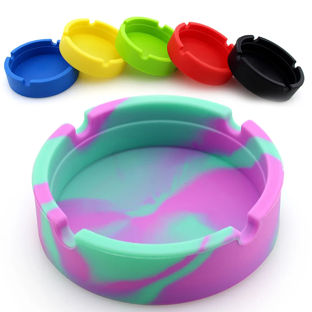 Leuchtender/bunter fluoreszierender Rauch, praktischer Zigarettenetui, kreative Aschenbecher, Silikongel-Aschenbecher, leichter runder Aschenbecher – Detail 10
