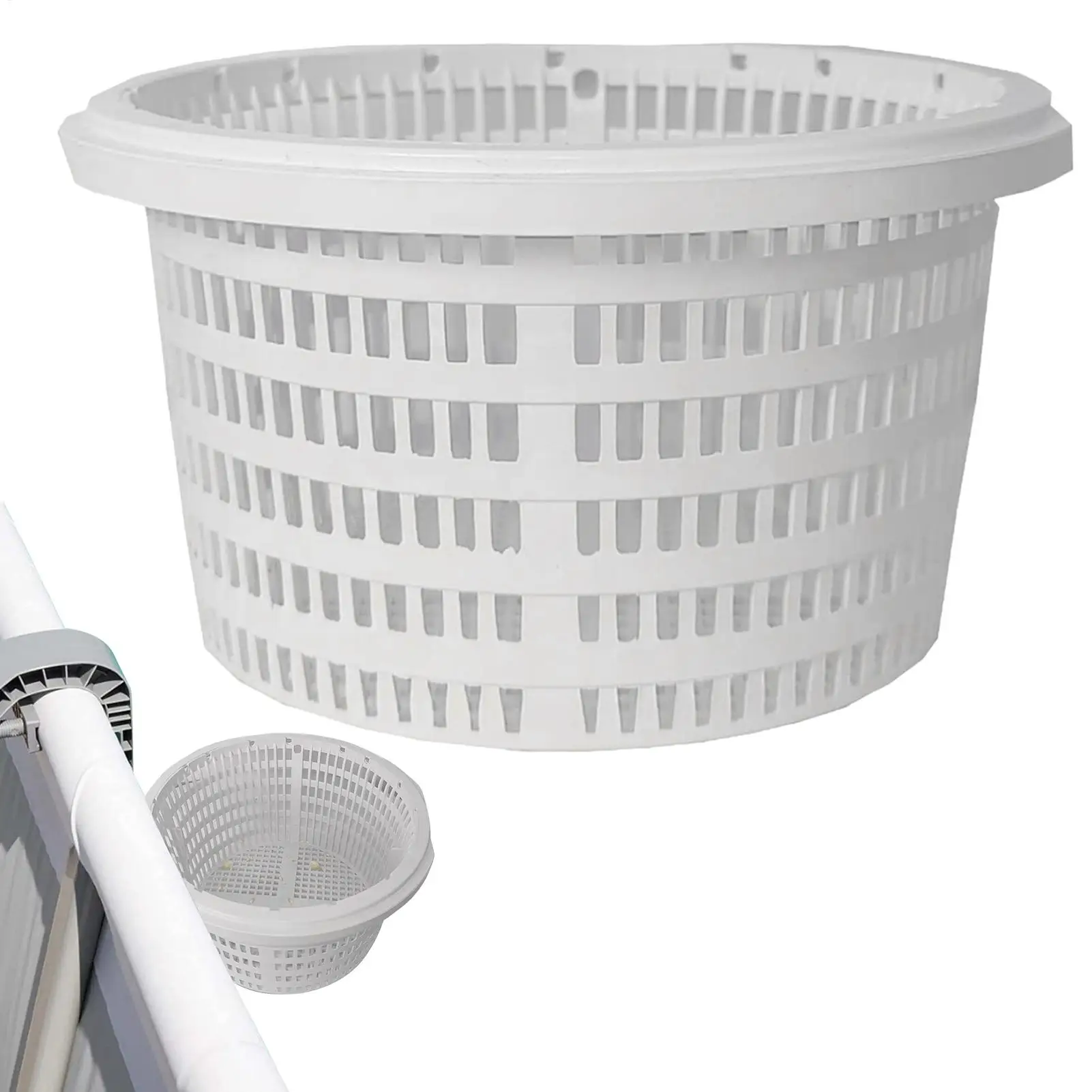 수영장 필터 바구니 교체용 스키머 바스켓, 손잡이가 있는 잎, 잔디, 머리카락, 찌꺼기 제거용 소형 수영장 용품 스키머