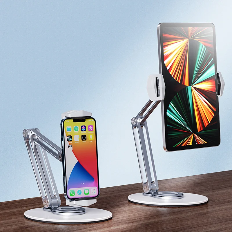 L07 Aluminum Adjustable Foldable Rotatable Phone Holder Home Office Desk Accessory