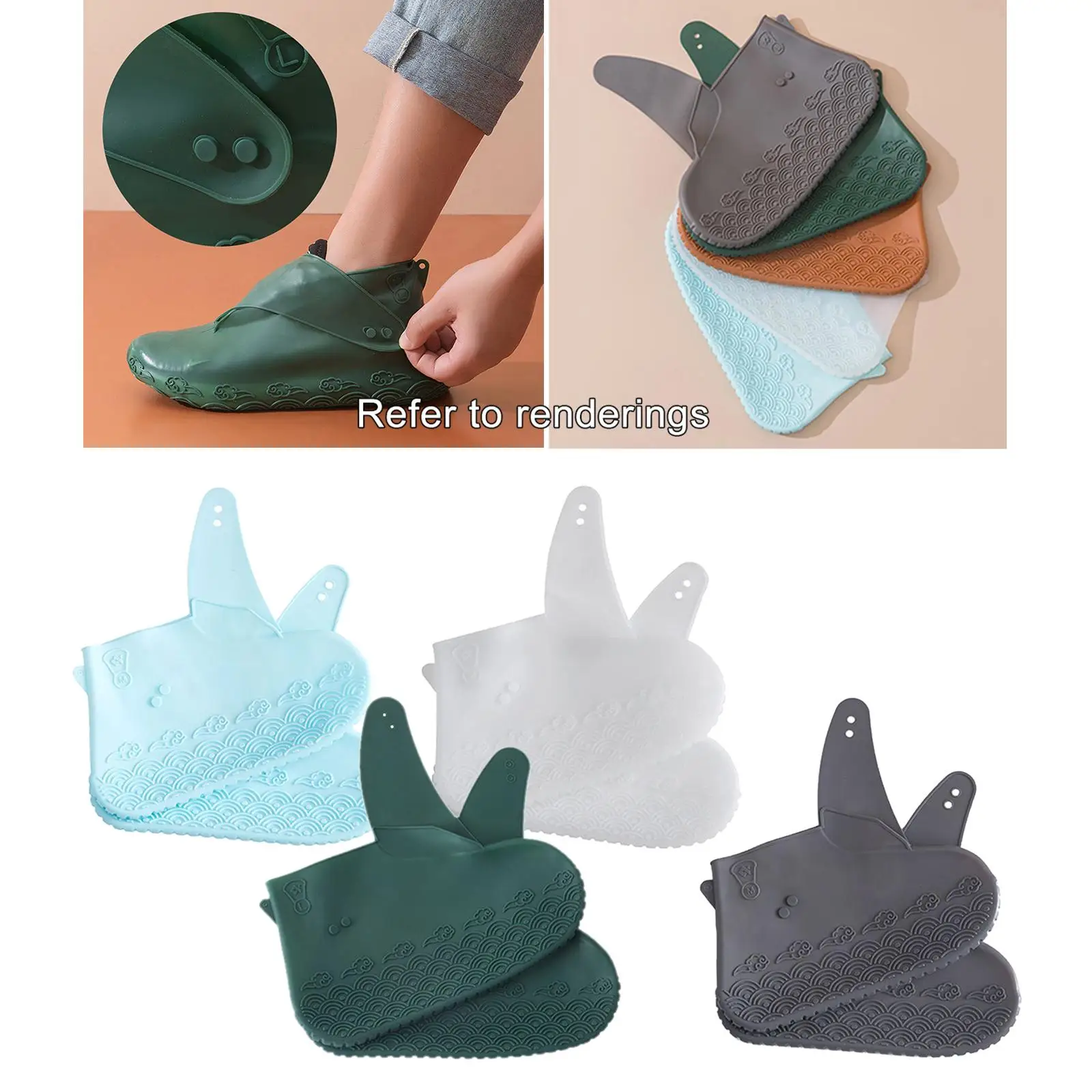 

Waterproof Rain Shoes Covers indoor e outdoor Rainy Days Reusable Wear-Resistant Shoes Covers Rain Boots