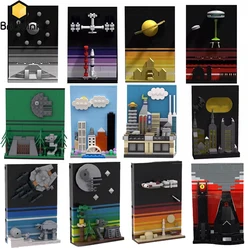 Bricklink MOC Star Movie 21340 Tales of the Space Age Postcard and Superhero City Sets Building Blocks Kid Toys Christmas Gift