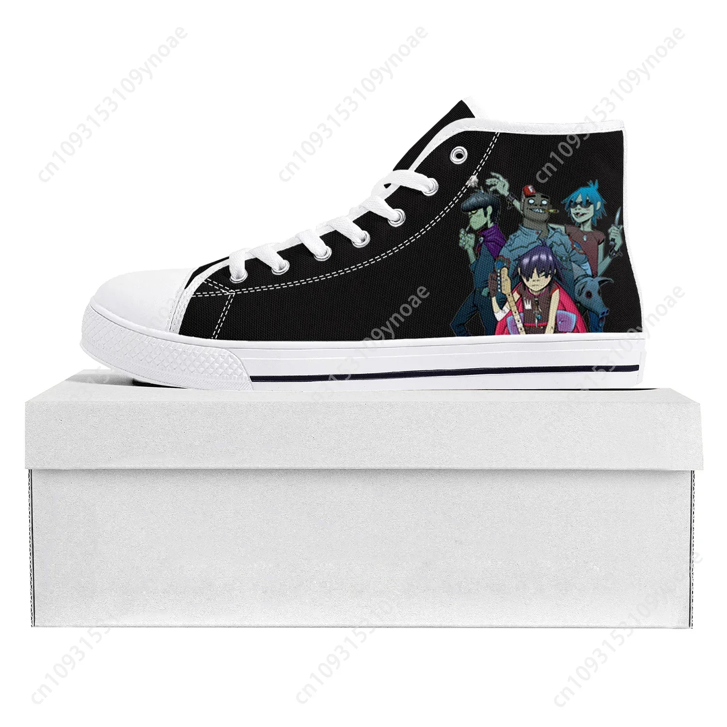 Gorillaz Virtual Rock Band Fashion High Top High Quality Sneakers Mens Womens Teenager Canvas Sneaker Couple Shoes Custom Shoe