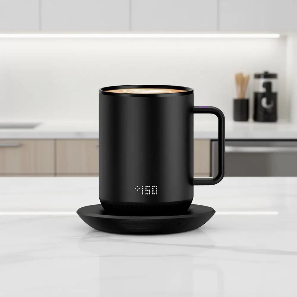 

12oz Heated Mug - Temperature Control Smart Mug with Mug Warmer, Perfect for Home/Office/Gifts, Black