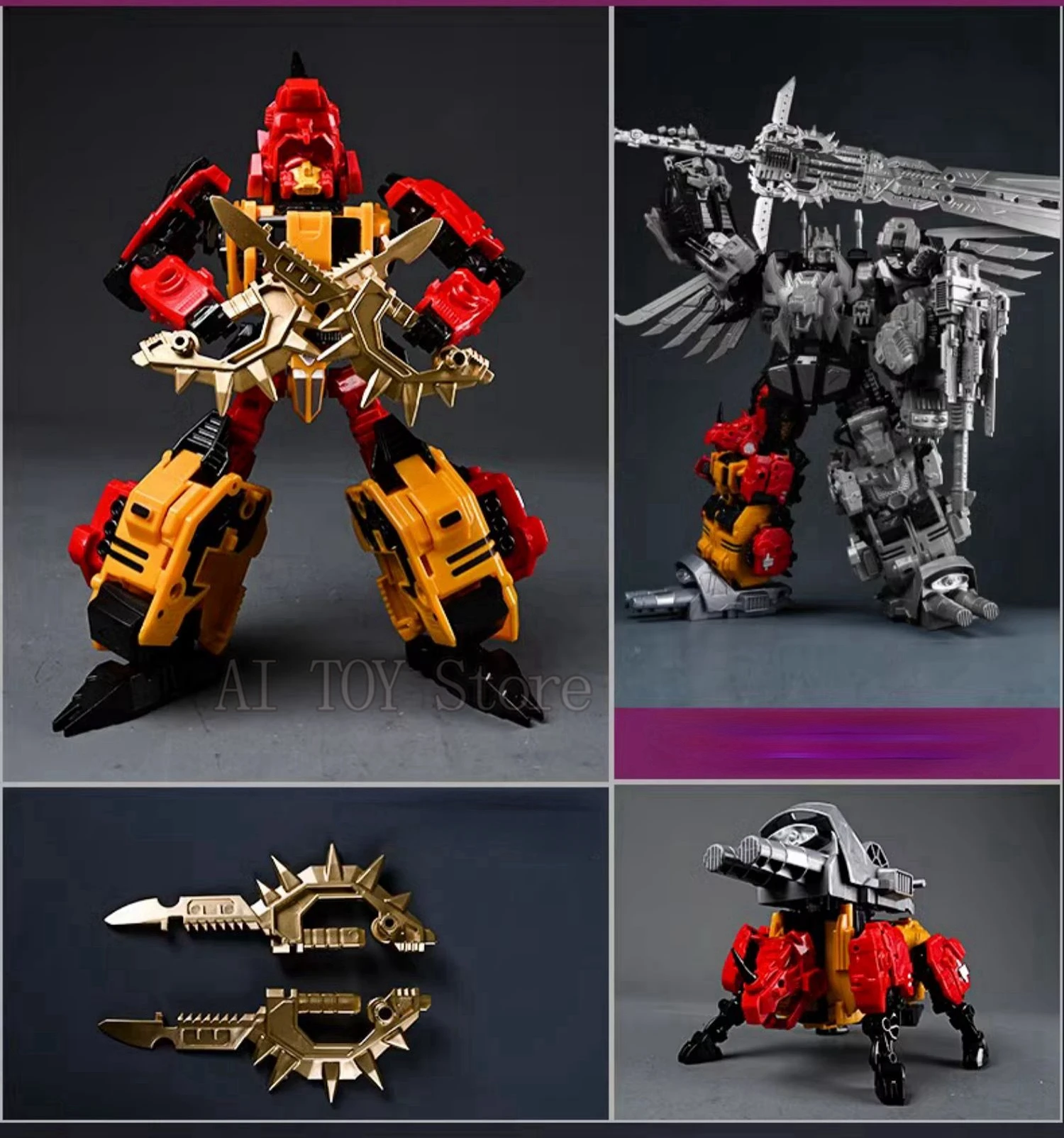 JinBao Predaking Transformation Cool Anime 5 en 1 figurine Robot voiture militaire réservoir modèle jouets cadeaux Onslaugh surdimensionné 43CM
