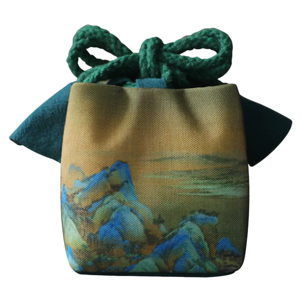 

Teacup Storage Bag Multi-Function Portable Cloth Pouch for Tea Set Organizer Household Sundries Holder Travel Accessory