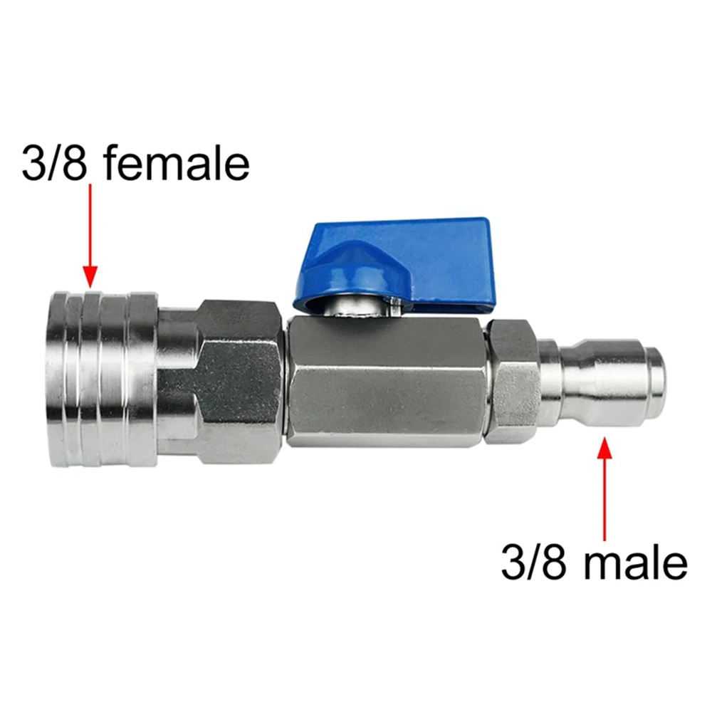 T50 High Pressure Washer Ball Valve Kit With 3/8 or 1/4 Inch Quick Connector for Power Washer Hose Control Water Flow Switch