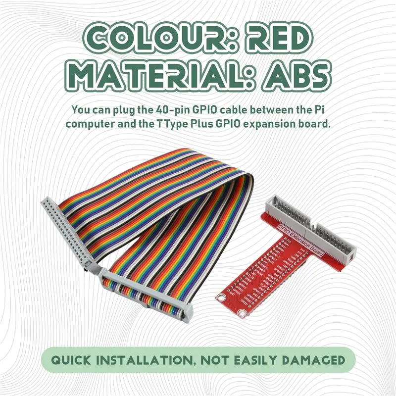 Superior-Rpi GPIO Breakout Expansion Board + Ribbon Cable + Assembled T Type GPIO Adapter 20Cm FC40 40Pin Flat Ribbon Cable For