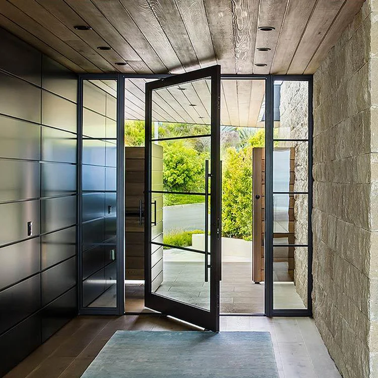 All Weather Durable Glass Pivot Door High Quality Entrance Security Revolving Doors Affordable Finished Product Glass Doors