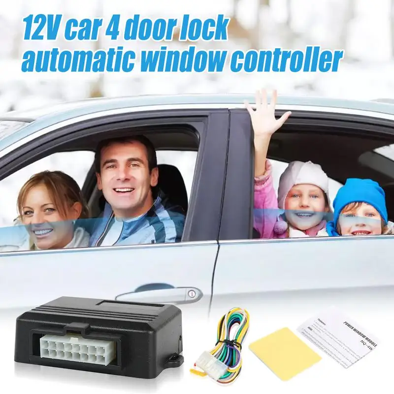 12V Auto Window Closer Module 4-Door Automatic Closing System Anti-Pinch Protection Window Lock Actuator For Car Truck SUV