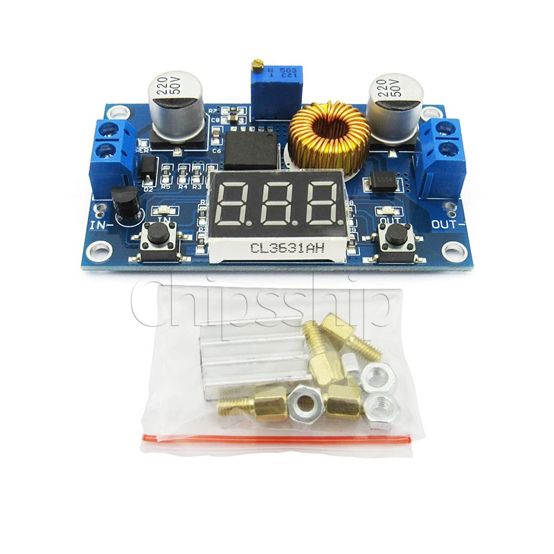 

5A High Power 75WDC-DC Adjustable step-down voltage regulator power module board with voltmeter display over LM2596