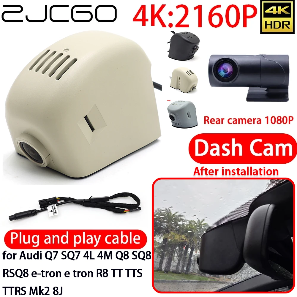 

4K Car DVR Dash Cam Wifi Front Rear Camera 24h Monitor for Audi Q7 SQ7 4L 4M Q8 SQ8 RSQ8 e-tron e tron R8 TT TTS TTRS Mk2 8J