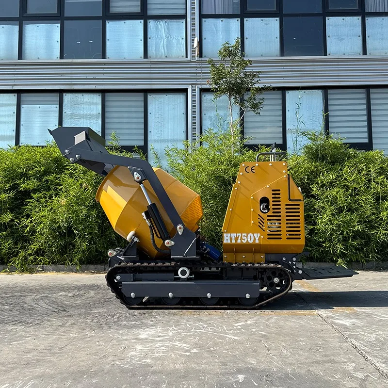 Mini Concrete Mixer Self-loading Tracked Mini Crawler Portable Automatic Track Mobile Cement Mixer