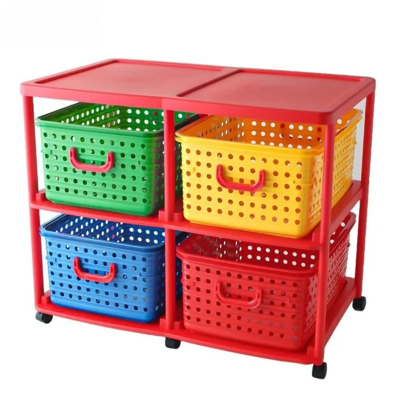 Japan imported house toy storage basket, multi-layer storage cabinet four baskets mobile drawer locker