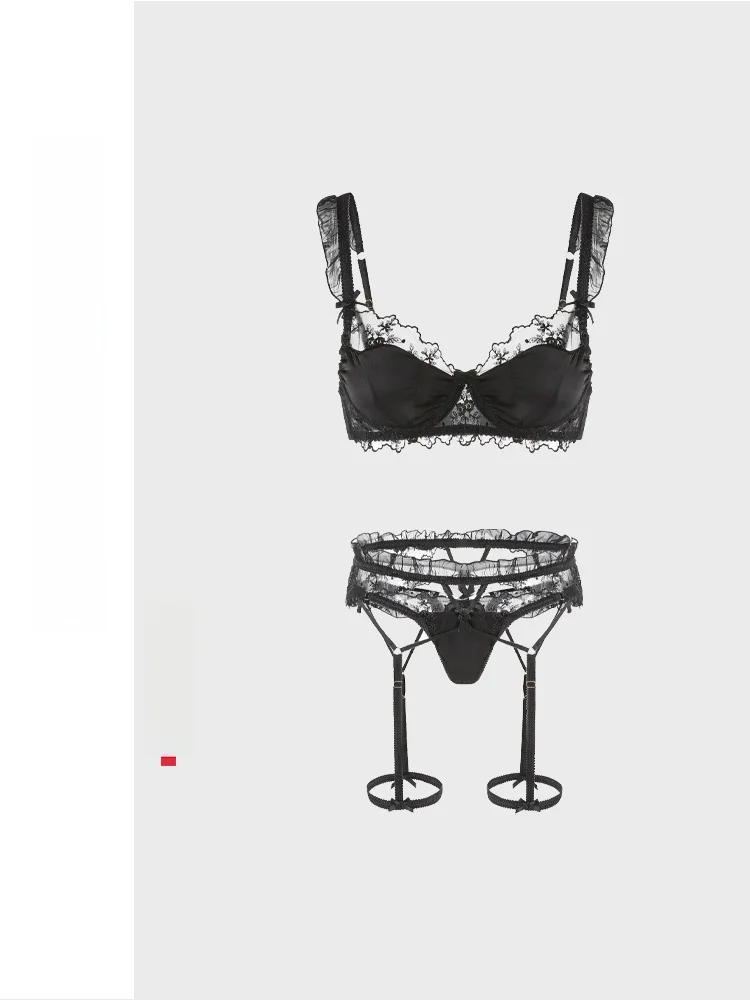 Conjunto de sujetador de encaje sexy Le De Pinto para pecho pequeño, con efecto push-up, Pure Desire Bla Beau Ba, ropa interior de copa completa de algodón