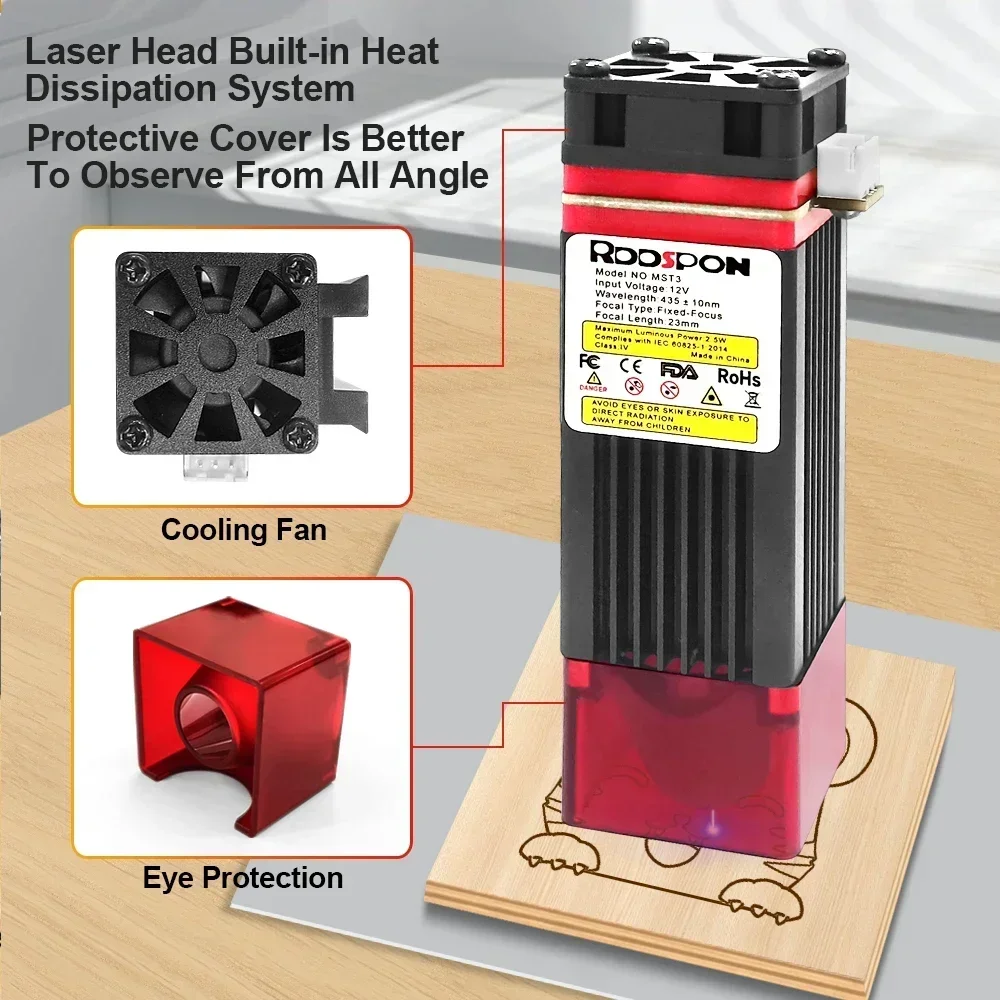LJGDKJ-Z6-2.5W 7.0W Máquina de gravação a laser 300X300mm ares de trabalho 110-240V Escultura off-line 0,01mm Chipset de 32 bits Touch creen