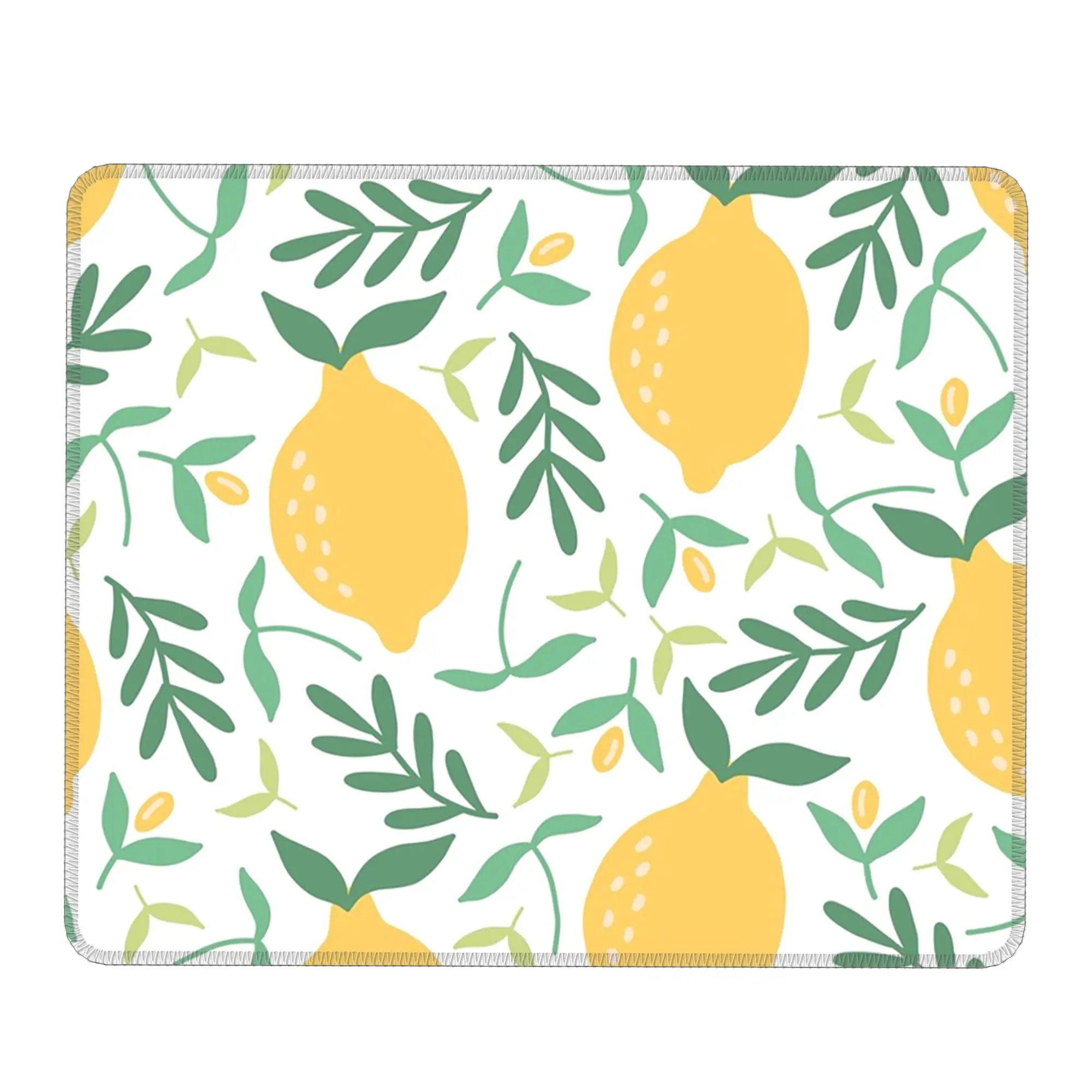 Vibrant Lemon And Leaf PatternMouse Pad Computer Keyboard Mouse Mat Gamer PC Laptop Desk Mat Office Accessories Table Mats