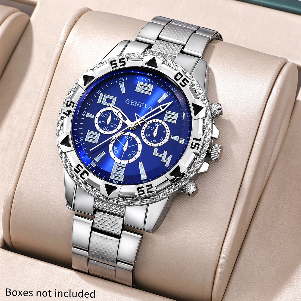 2 PC Handsome, Minimalist, Niche Design Men's Quartz Watch Set Suitable for Various Occasions Without Gift Box Included