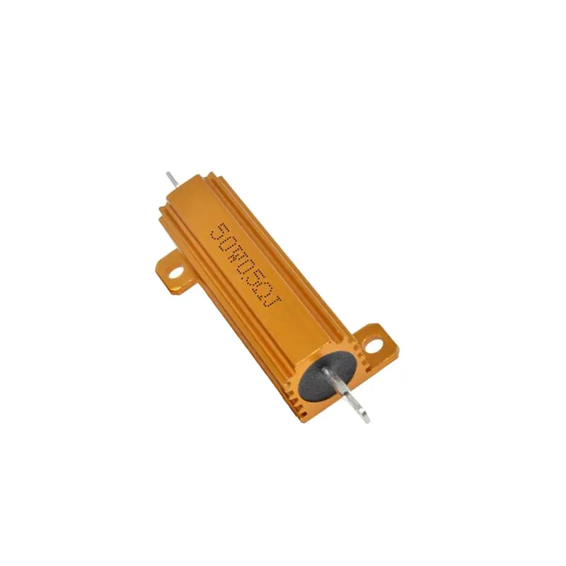 Rx24 50w Resistor kawat logam tenaga aluminium 3.3 4 4.7 5 6 7 8 9 10 12 15 18 20 22 25 30 33 40 47 50 51 60 R Ohm