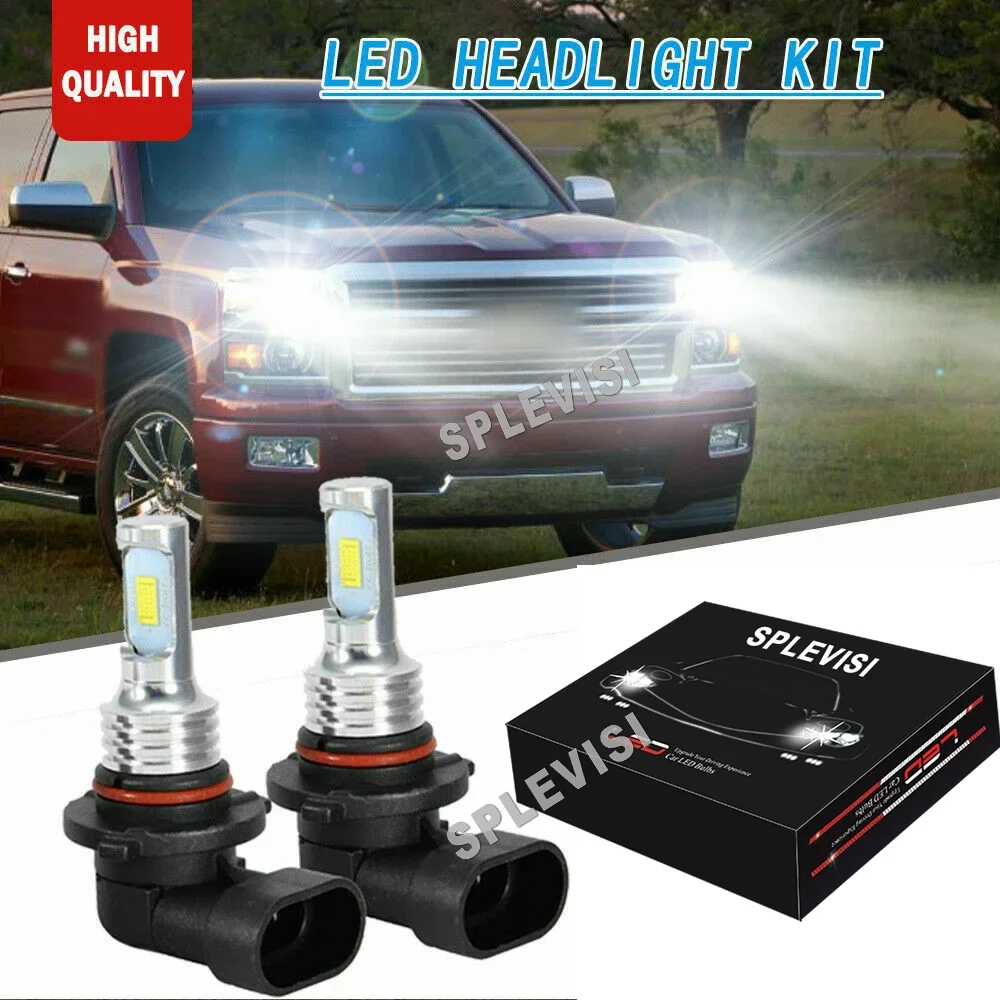 2x 9005 HB3 High Beam LED Headlight Kit 6000K White For Chevy Chevrolet Tahoe 2015-2019 Camaro Colorado Suburban C1500 K1500