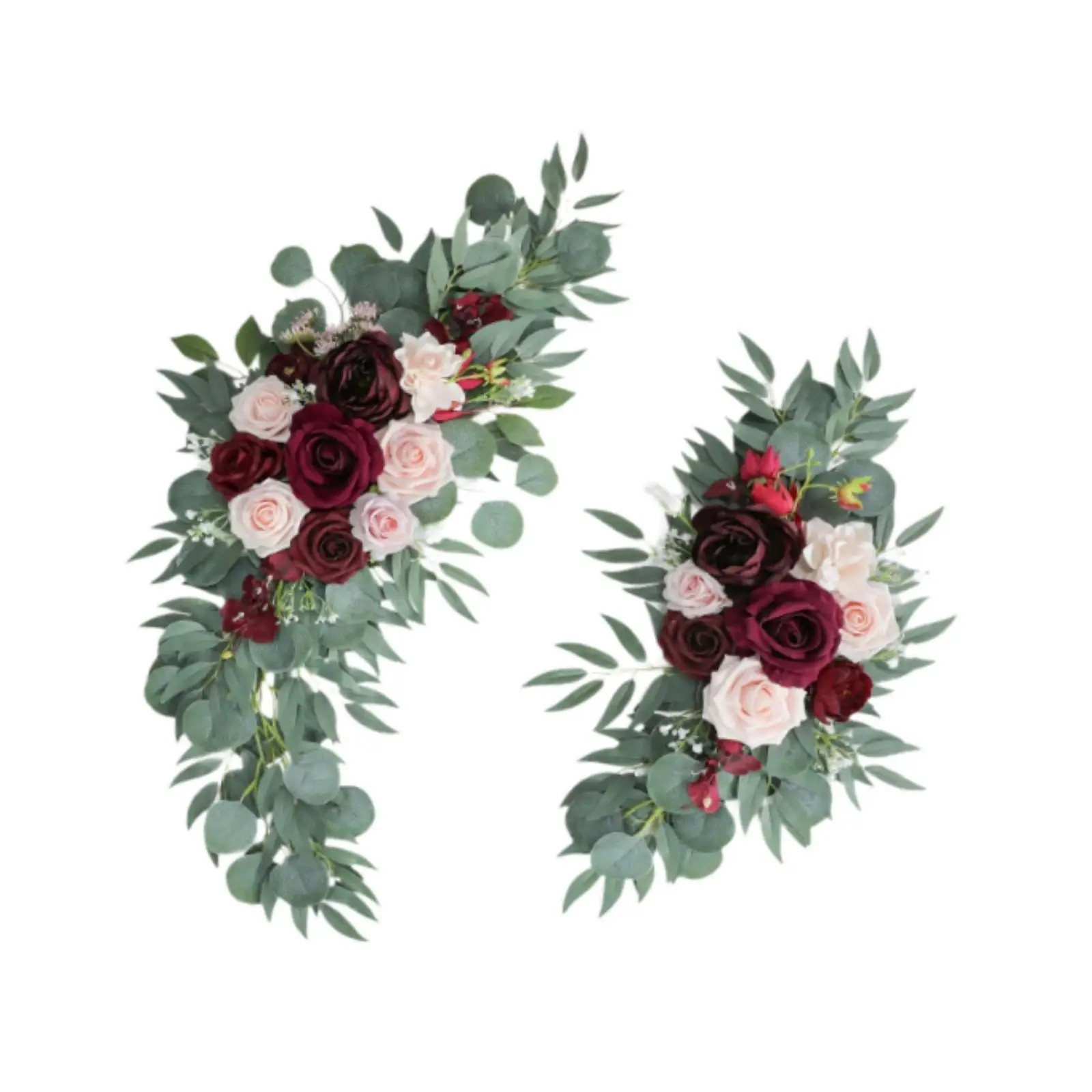 2 pçs arco de casamento flores artificiais swags moderno sinal de boas-vindas decoração pano de fundo floral swag pano de fundo para parede