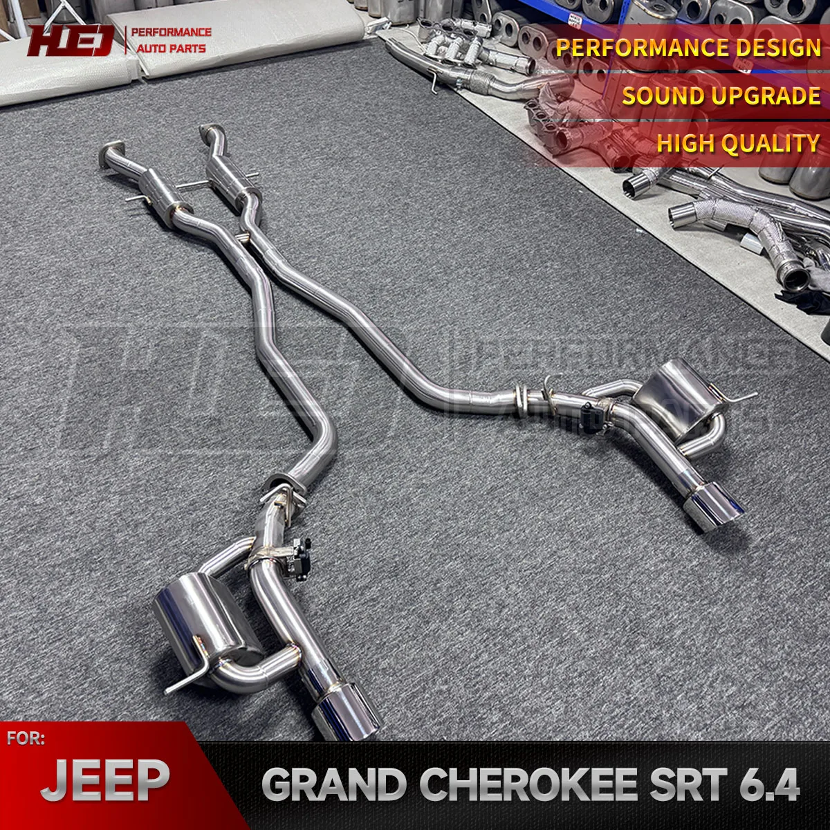 High Quality Stainless Steel Exhaust for Jeep Grand Cherokee SRT 6.2L Valvetronic Muffler With Remote Control Valved Catback