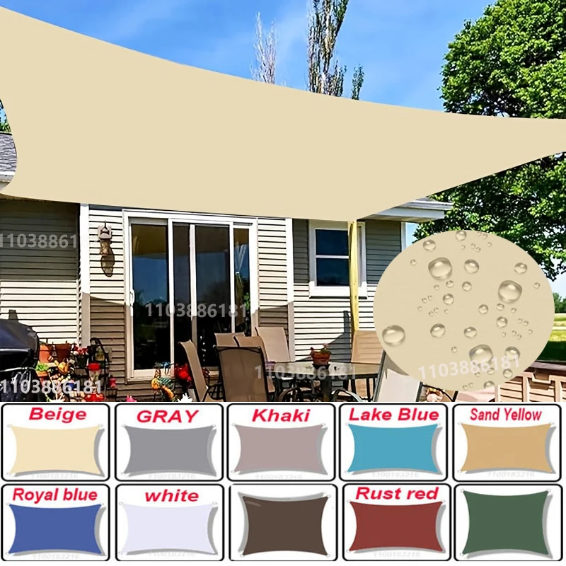 

17color outdoor sunshade sail, polyester waterproof and UV resistant sunshade umbrella, sunlight sunshade umbrella, used for te