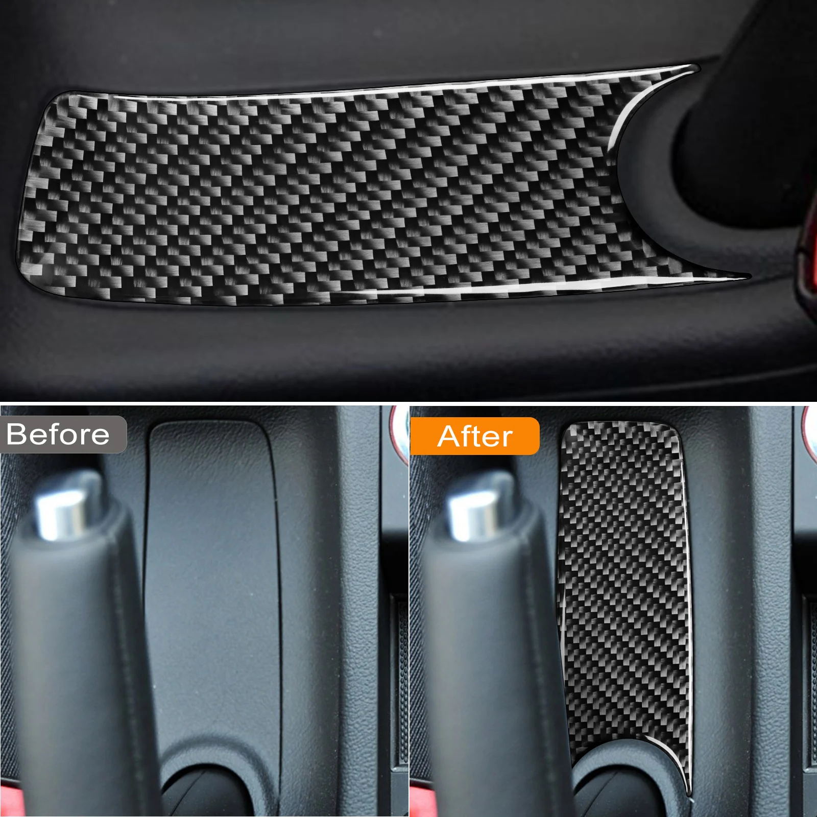 For Audi A3 S3 8P 2006 2007 Handbrake Chin Cover Real Carbon Fiber Sticker Car Interior Styling Accessories