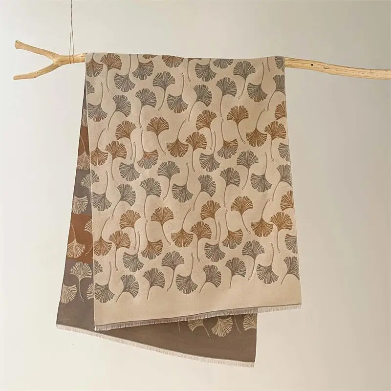 الخريف الشتاء مريحة الكشمير وشاح المرأة كل مباراة أنيقة الجنكة ورقة وشاح جديد سميكة الدافئة وشاح شال 185*65 سنتيمتر