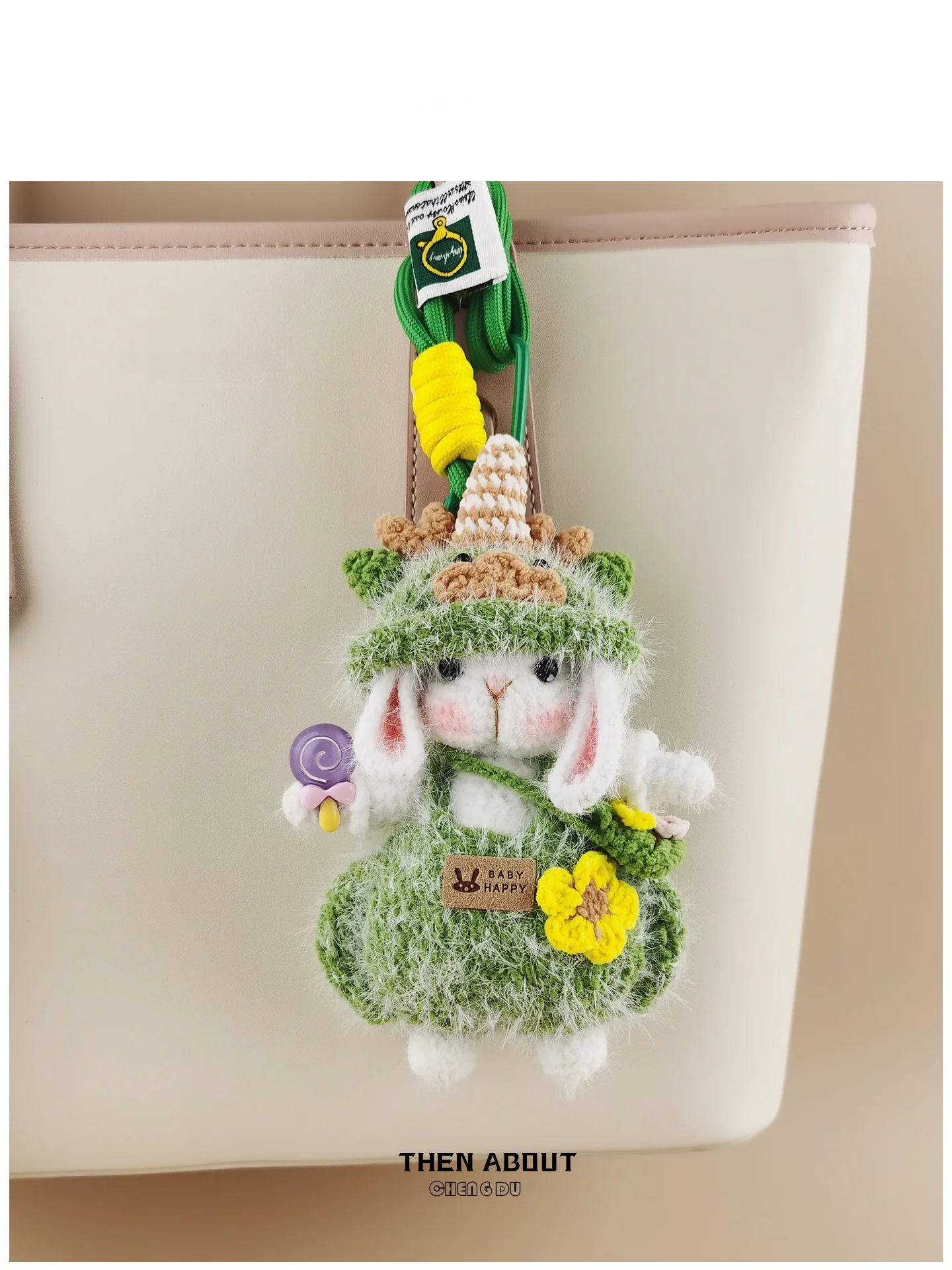 Small Size Zodiac Dragon Sugar Rabbit Doll Bag Charm Backpack School Bag Pendant Gift Cute Animal Toy Bag Accessory