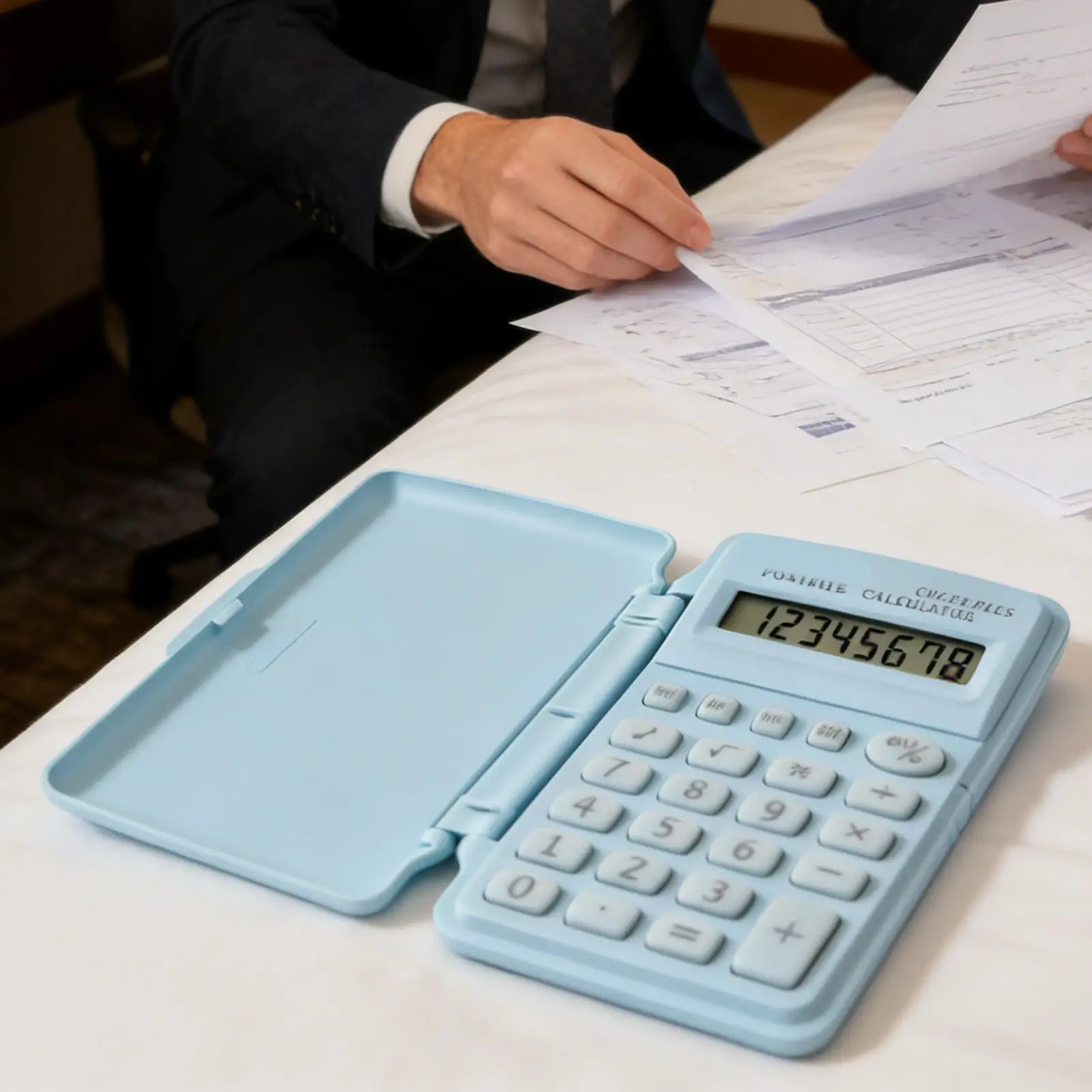 Pocket Calculator Calculation Device With Lid Basic Calculator Small For Students Teachers Test Takers School Accountants