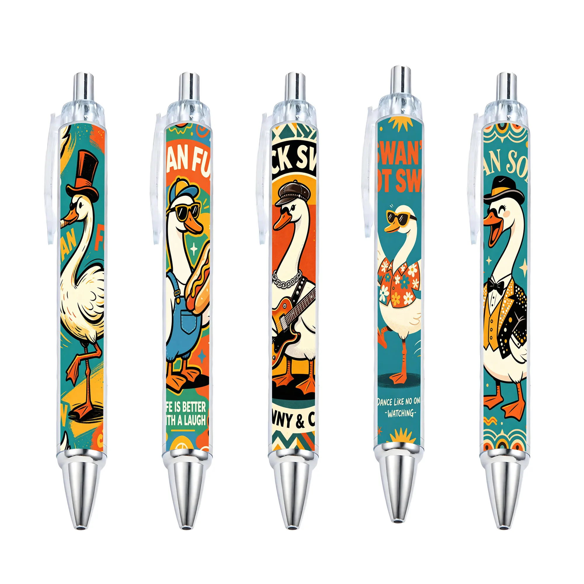 

10pcs Creative Swan themed ballpoint pen, daily office signature pen