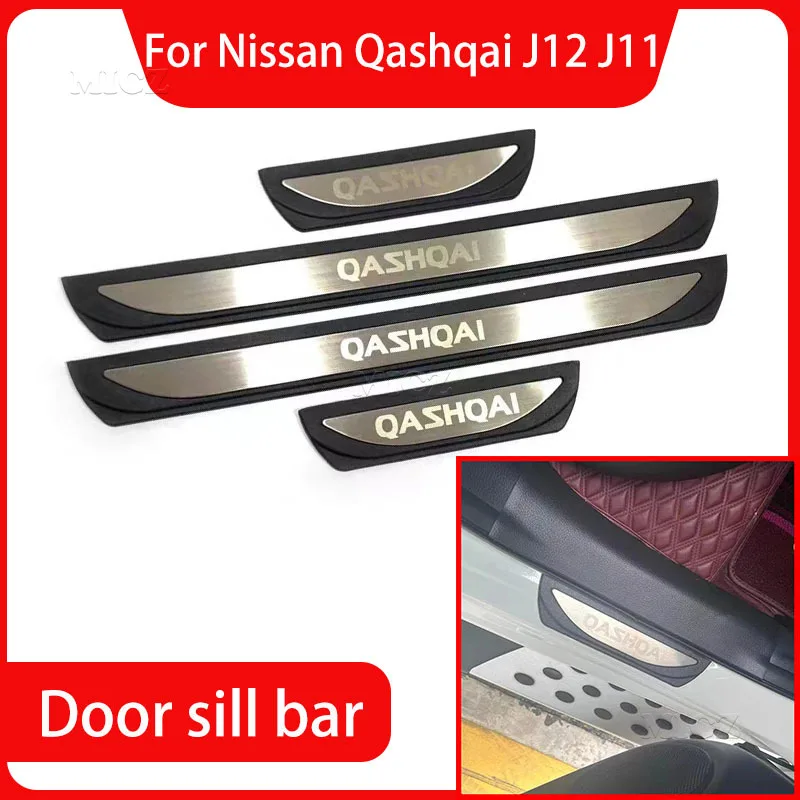 

For Nissan Qashqai J12 J11 Car Styling Door Sill Scuff Plate Guard Stainless Door Sill Protector Sticker 2022 2017 2018 2019