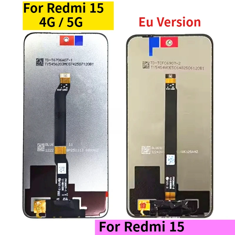 6.9'' For Xiaomi Redmi 15 4G 25062RN2DA Redmi 15 5G 25057RN09E LCD Display Screen Touch Panel Digitizer Eu Version