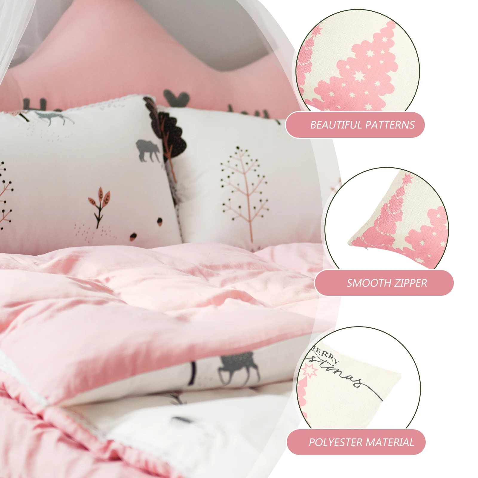 

4 Pcs Artificial Pillow Case Office Cushions Polyester Holiday Throw Pillows Cover