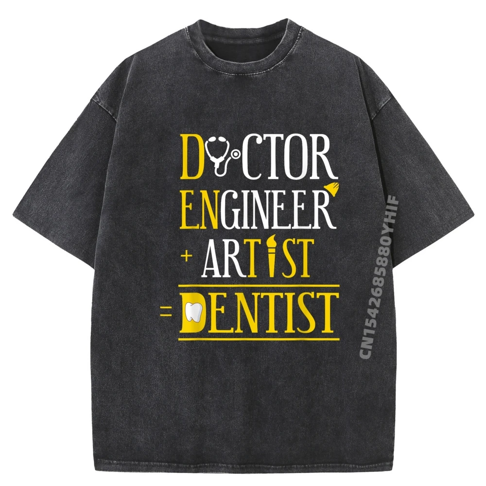 

Doctor Engineer Artist Dentist White Graphic Tee Man Camiseta Masculina Leisure Washed Harajuku Printed Clothes