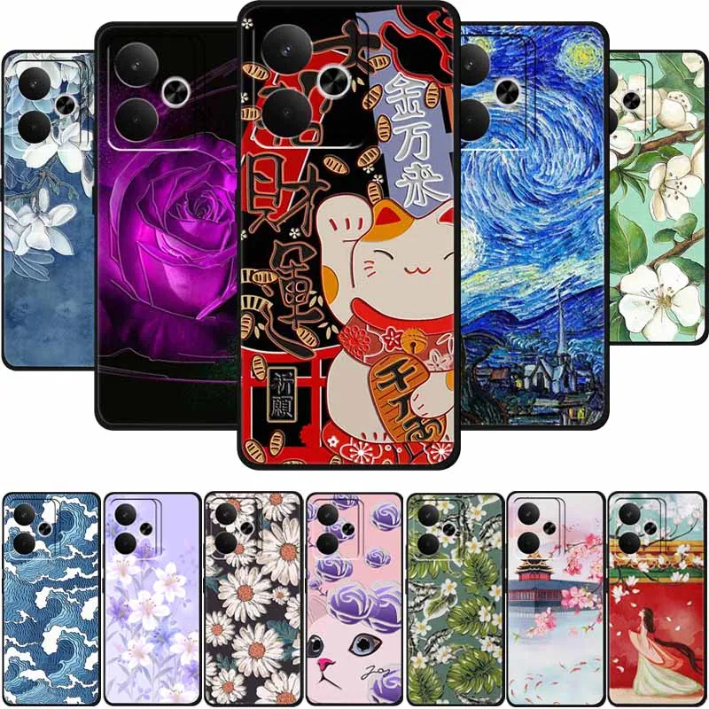 3D Flowers Emboss Fundas For Realme GT7 case GT 7 Soft Silicone Phone Cases For Realme GT 7T Case Mobile phone Shockproof Shell