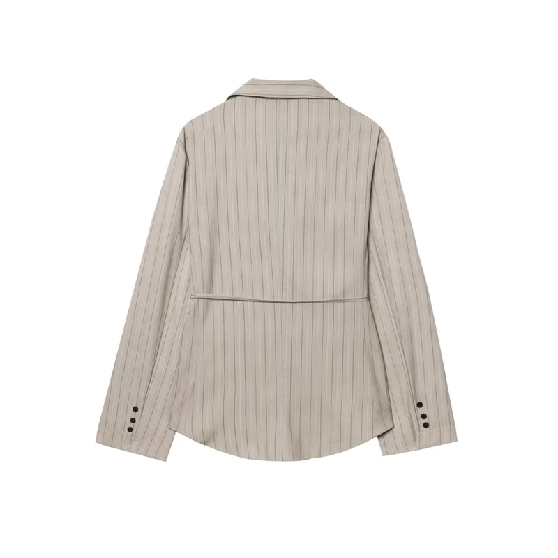 KEYANKETIAN Spring/Autumn New Women's Adjustable Waist Striped Shirt Leisure style Single Breasted Long Sleeve Loose Blouses Top