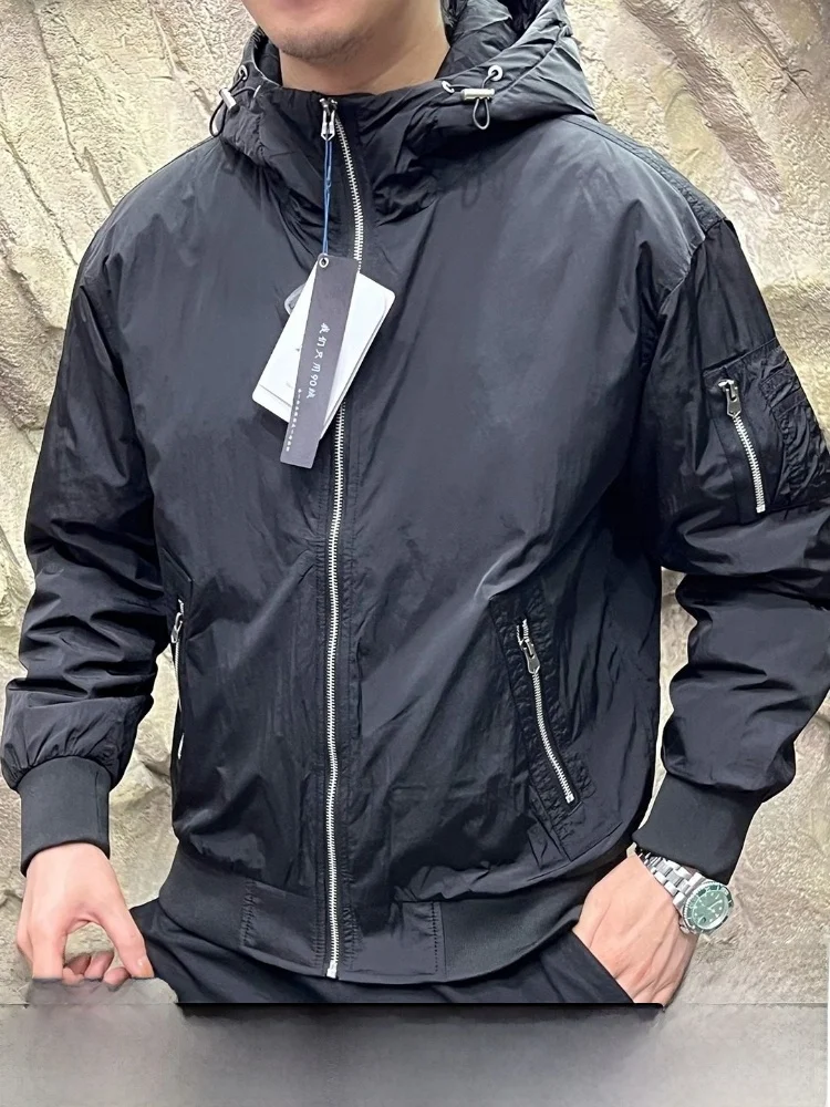 

Мужская уличная водонепроницаемая пуховая куртка с капюшоном, белая ду-пуховая наполнитель, 90% теплая ветрозащитная, стандартного кроя, длинная застежка-молния све