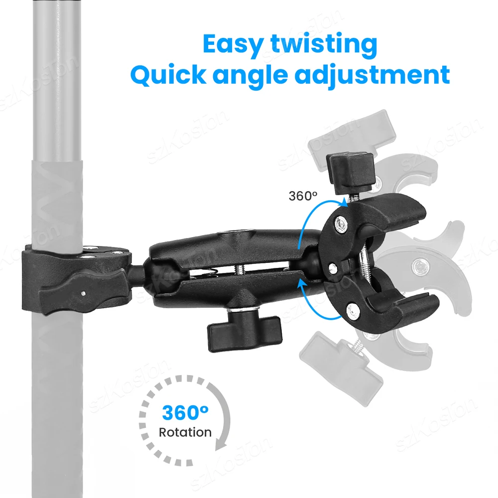 Adaptor kepala bola 1 inci, untuk dudukan klip setang sepeda motor braket kaca untuk GoPro 13 12 aksesori kamera olahraga