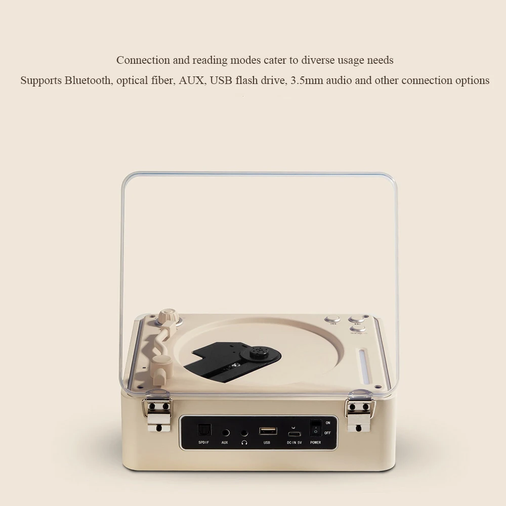 A11R Retro CD Player Lossless Portable CD Music Player High Definition Display Bluetooth 5.2 Built-in Speaker RGB Light Effects