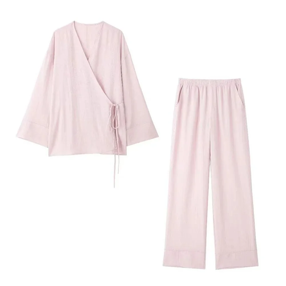 

Модный универсальный текстурированный летний комплект для женщин: шикарный деловой костюм или комплект из двух предметов для женщин среднего возраста